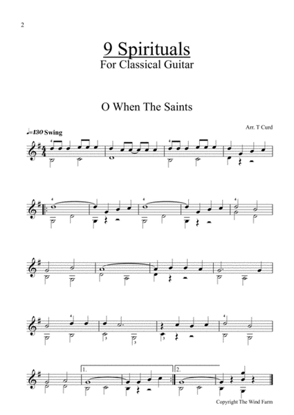 9 Spirituals, For Classical Guitar image number null