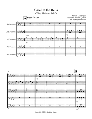 Carol of the Bells (F min) (Bassoon Quintet)