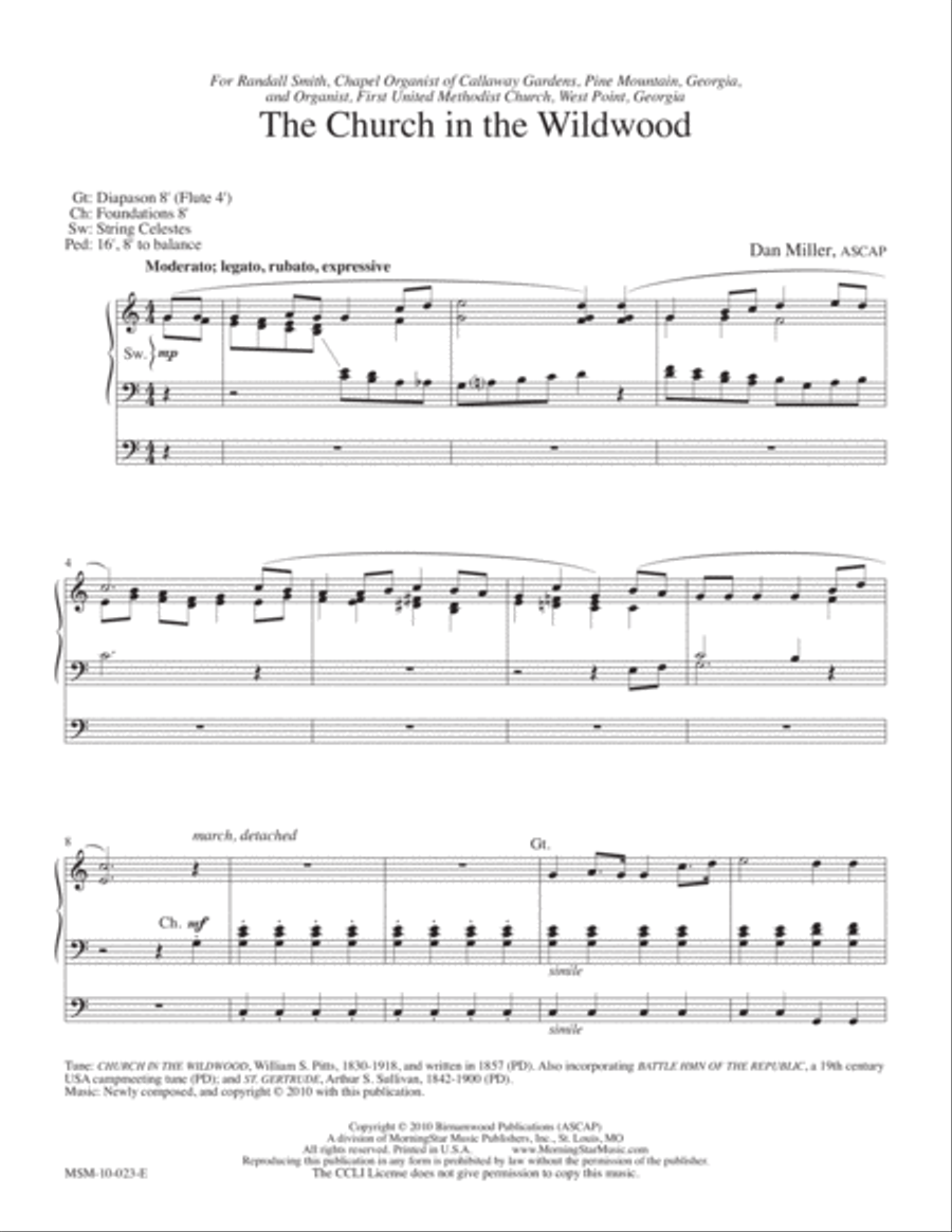 The Church in the Wildwood Organ scores gallery preview page 1