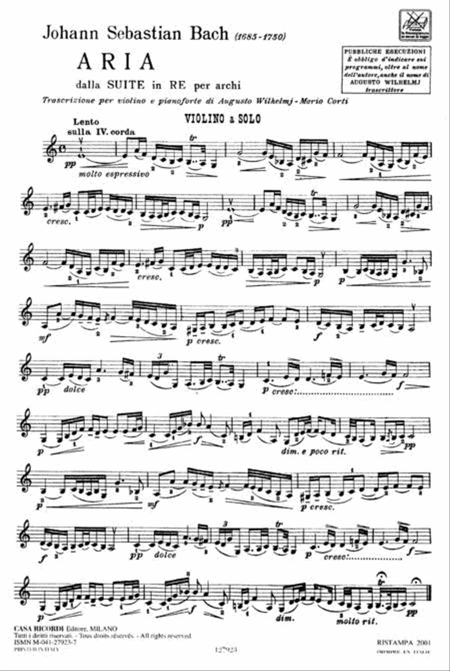 Air on the G String Air on the G String Violin Solo scores gallery preview page 3
