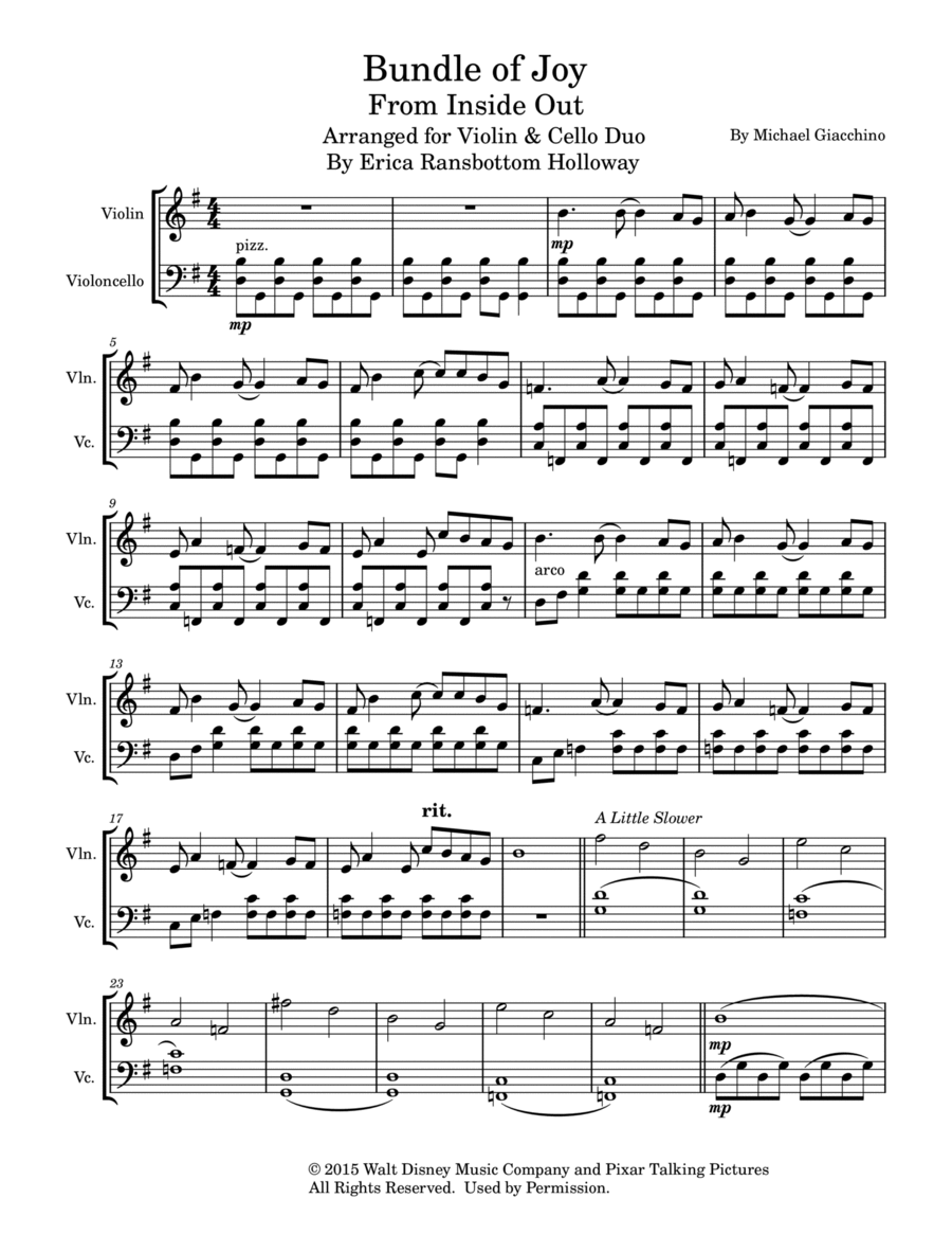 Bundle Of Joy String Duet scores gallery preview page 1