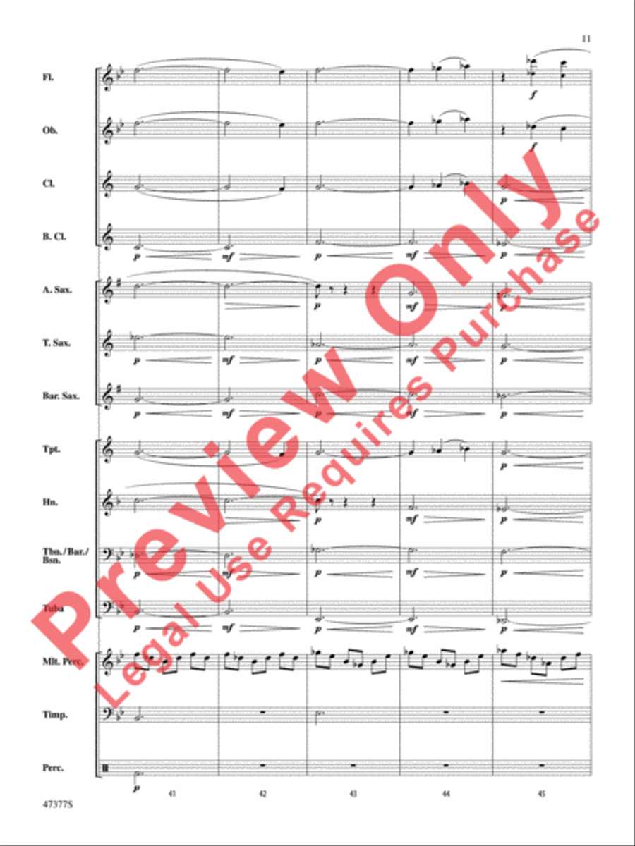 Salamander Eyes Salamander Eyes Concert Band scores gallery preview page 12