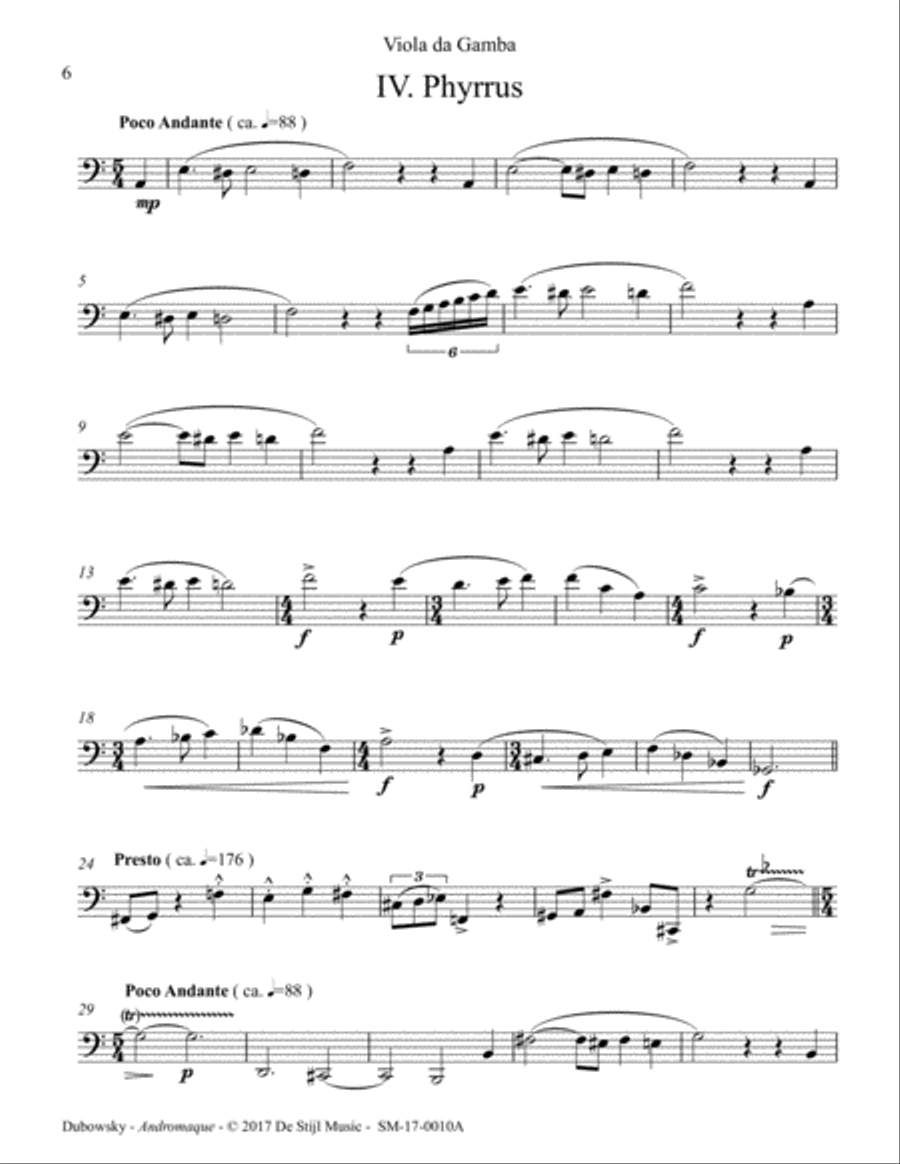 Andromaque Mini-Opera (Baroque Ensemble) Parts Double Bass scores gallery preview page 4