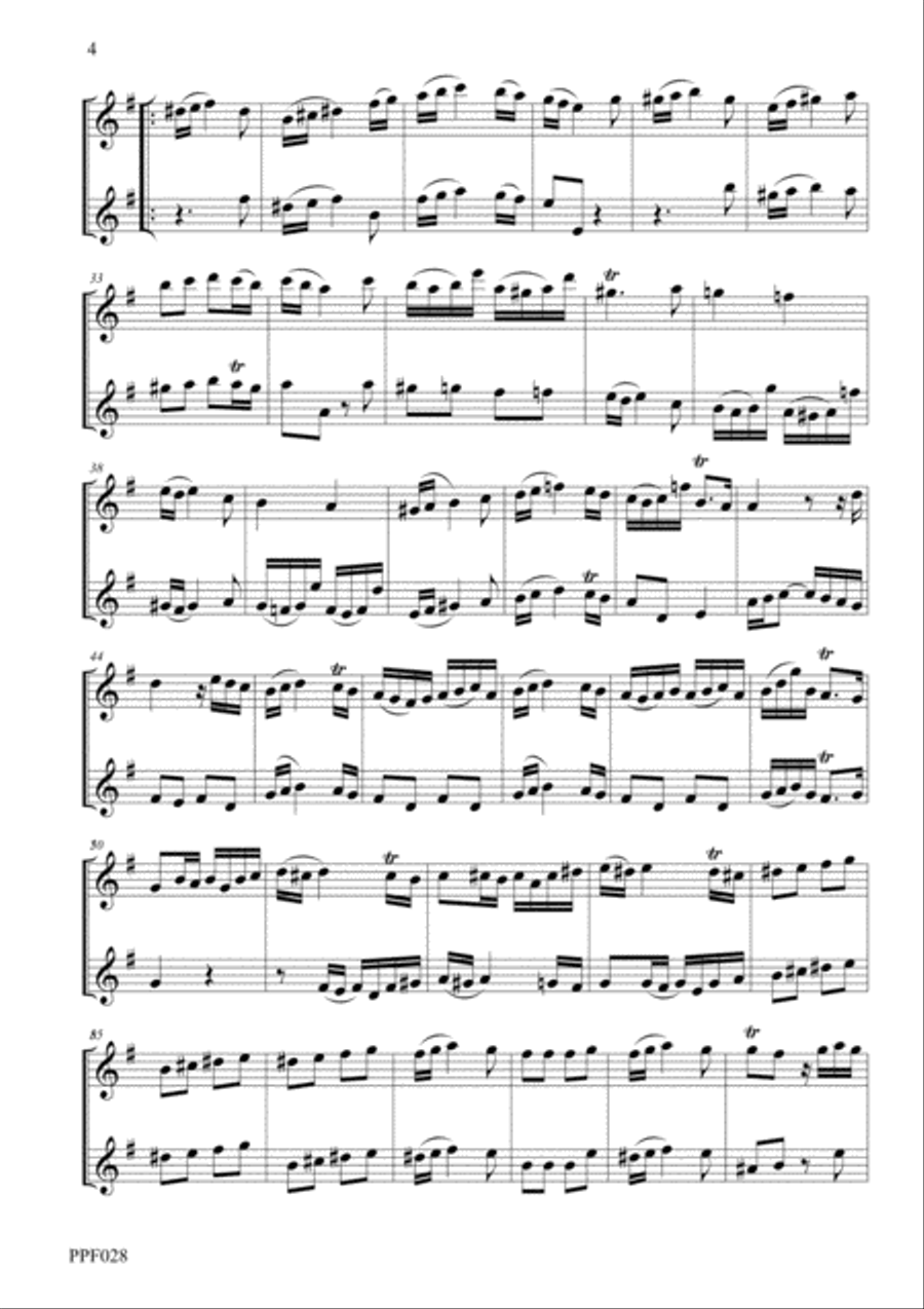 BLAVET SONATA No. 1 IN E MINOR FOR 2 FLUTES Flute Duet scores gallery preview page 4