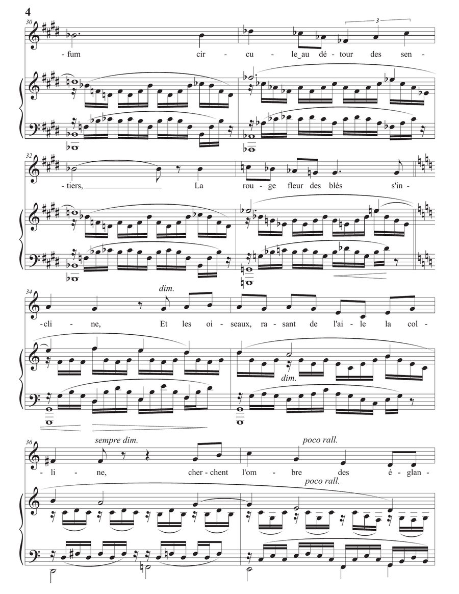 DUPARC: Phidylé (transposed to F major) Piano, Vocal scores gallery preview page 5