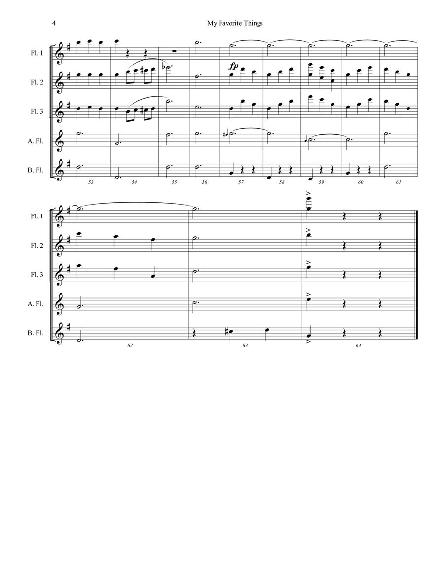 My Favorite Things Flute Choir scores gallery preview page 5
