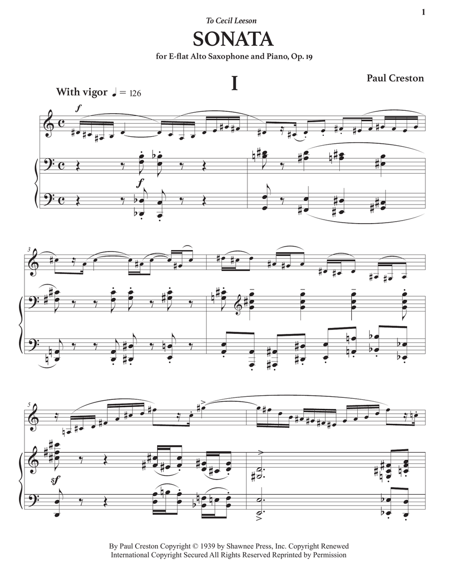 Saxophone Sonata Alto Saxophone scores gallery preview page 3