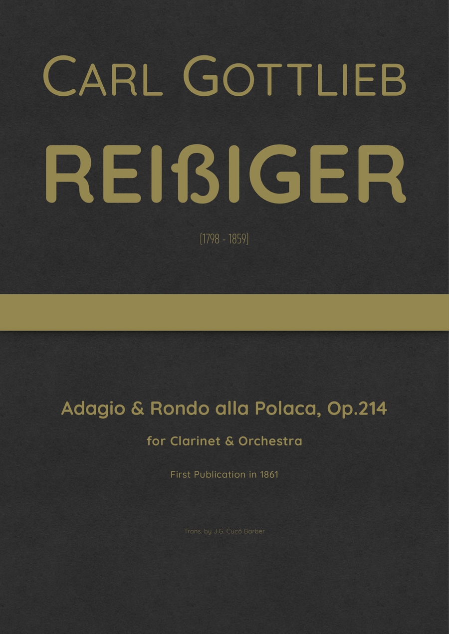 Reißiger - Adagio & Rondo alla Polacca for Clarinet & Orchestra, Op.214 Full Orchestra scores gallery preview page 1