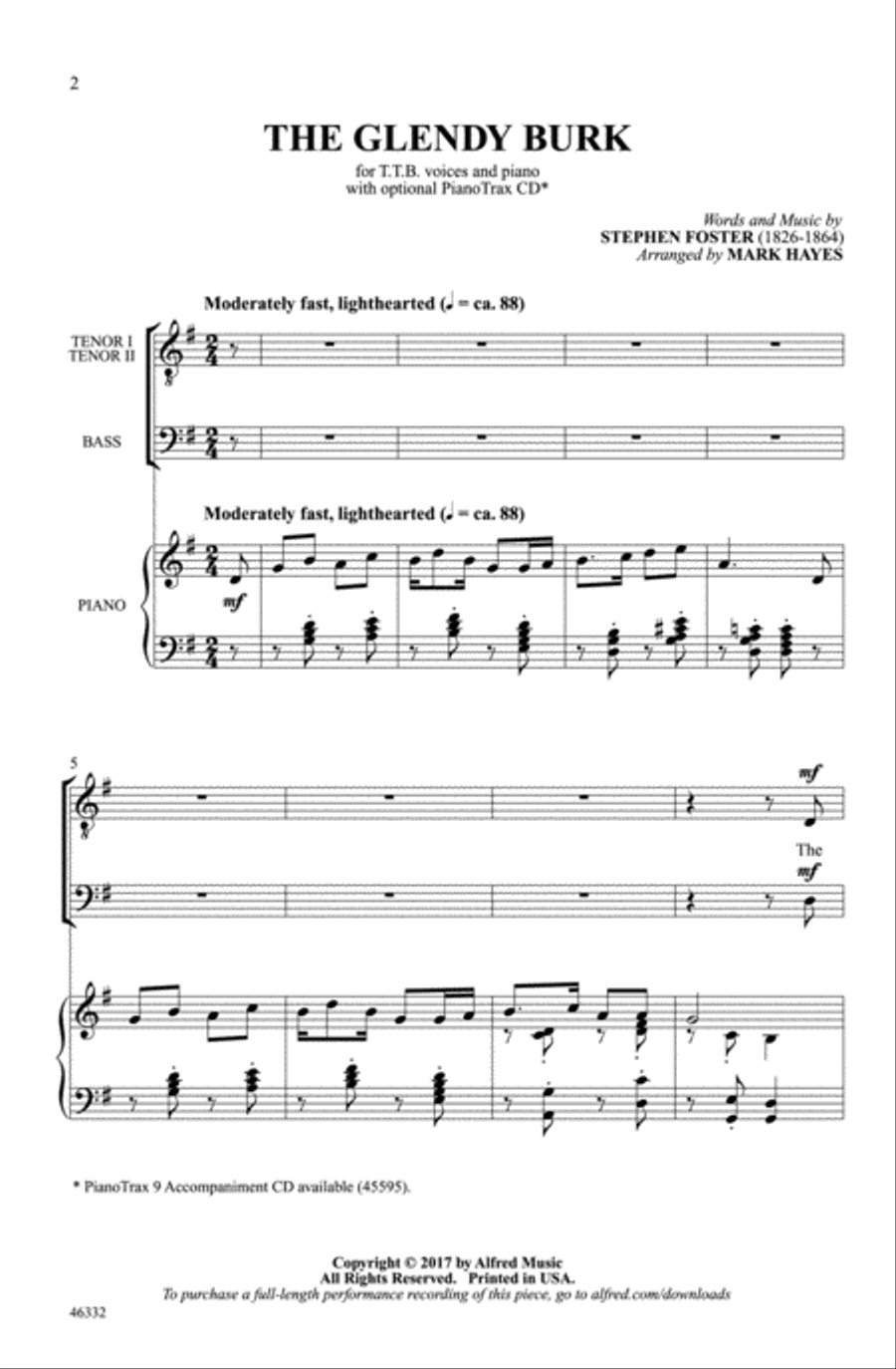 The Glendy Burk The Glendy Burk Choir scores gallery preview page 1