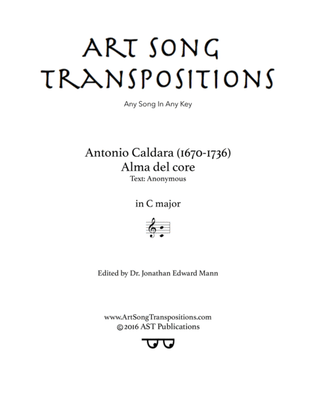 Book cover for CALDARA: Alma del core (transposed to C major)