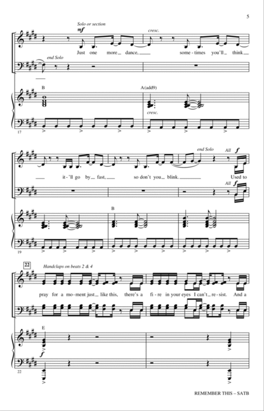 Remember This (arr. Roger Emerson) 4-Part scores gallery preview page 4