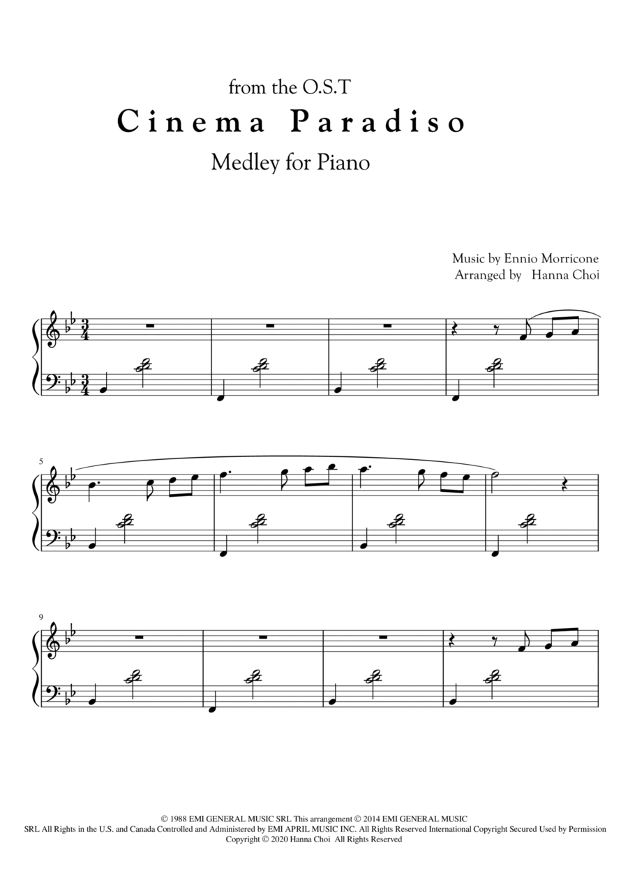 Cinema Paradiso Piano Solo scores gallery preview page 1