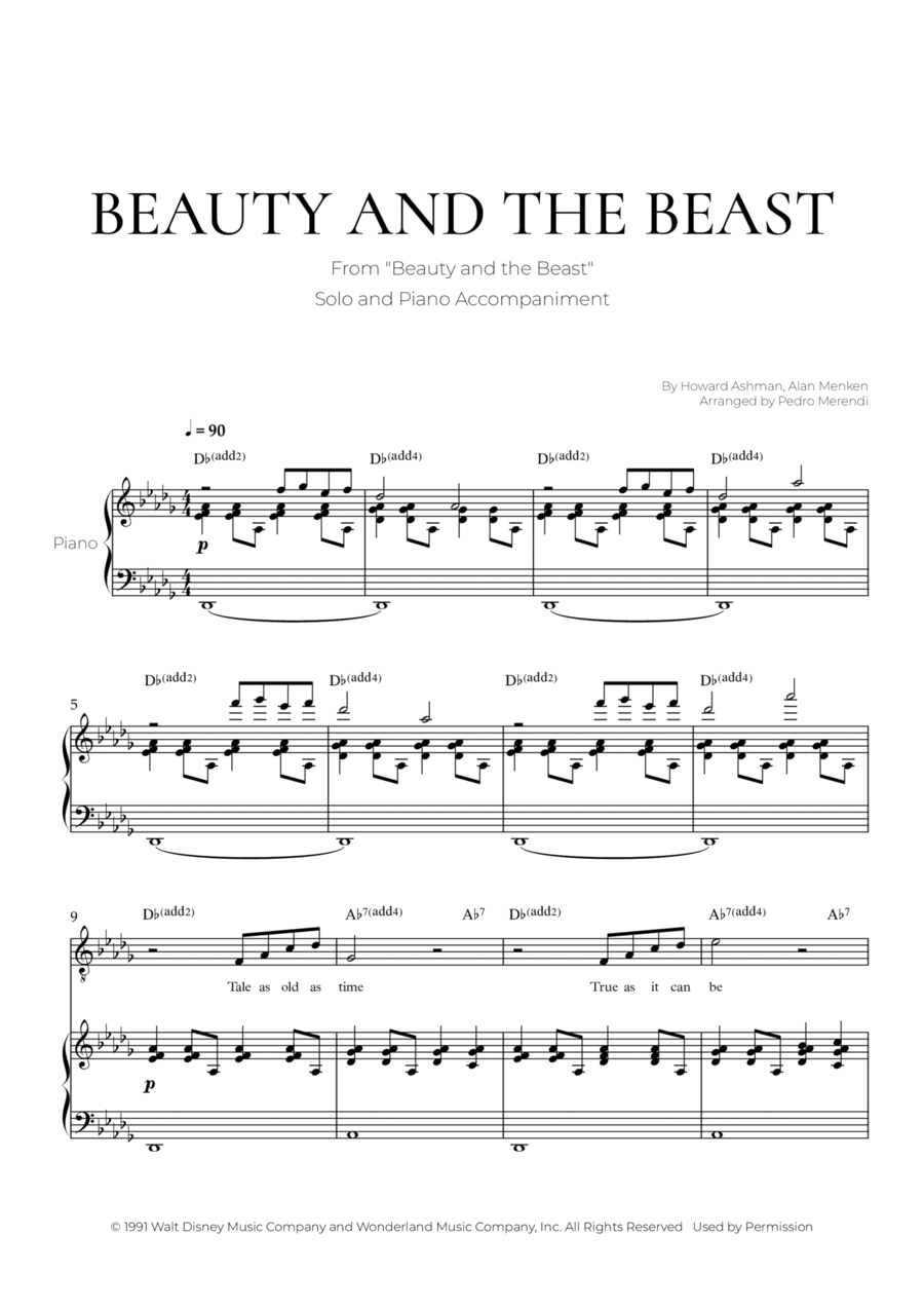 Beauty And The Beast Beauty And The Beast Voice scores gallery preview page 1
