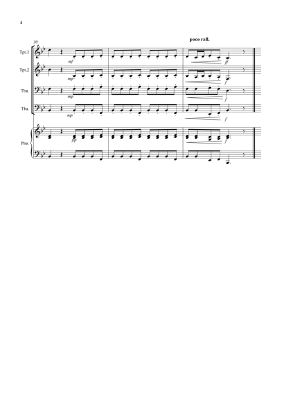 2 Classical Favourites for Brass Quartet (volume one) Brass Quartet scores gallery preview page 4