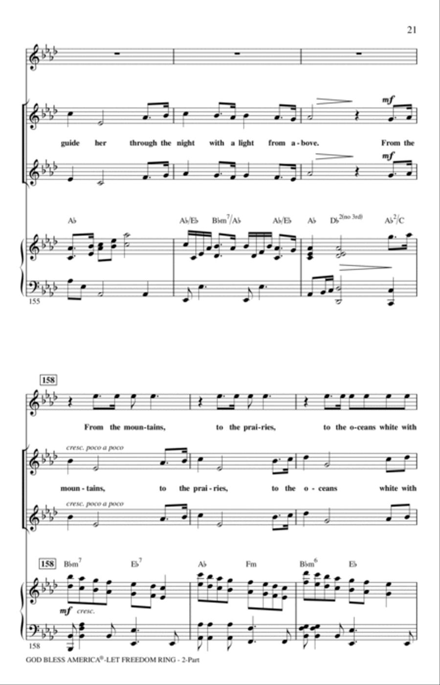 God Bless America (Let Freedom Ring) (Medley) 2-Part scores gallery preview page 20