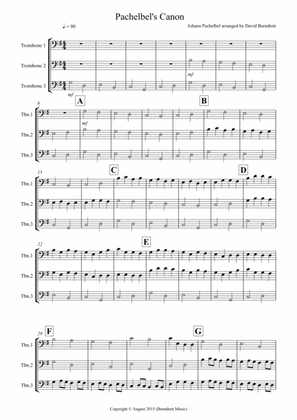 Book cover for Pachelbel's Canon for Trombone Trio
