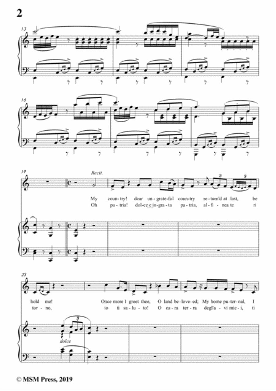 Rossini-Di tanti palpiti,from 'Tancredi',in C Major,for Voice and Piano Voice Solo scores gallery preview page 4