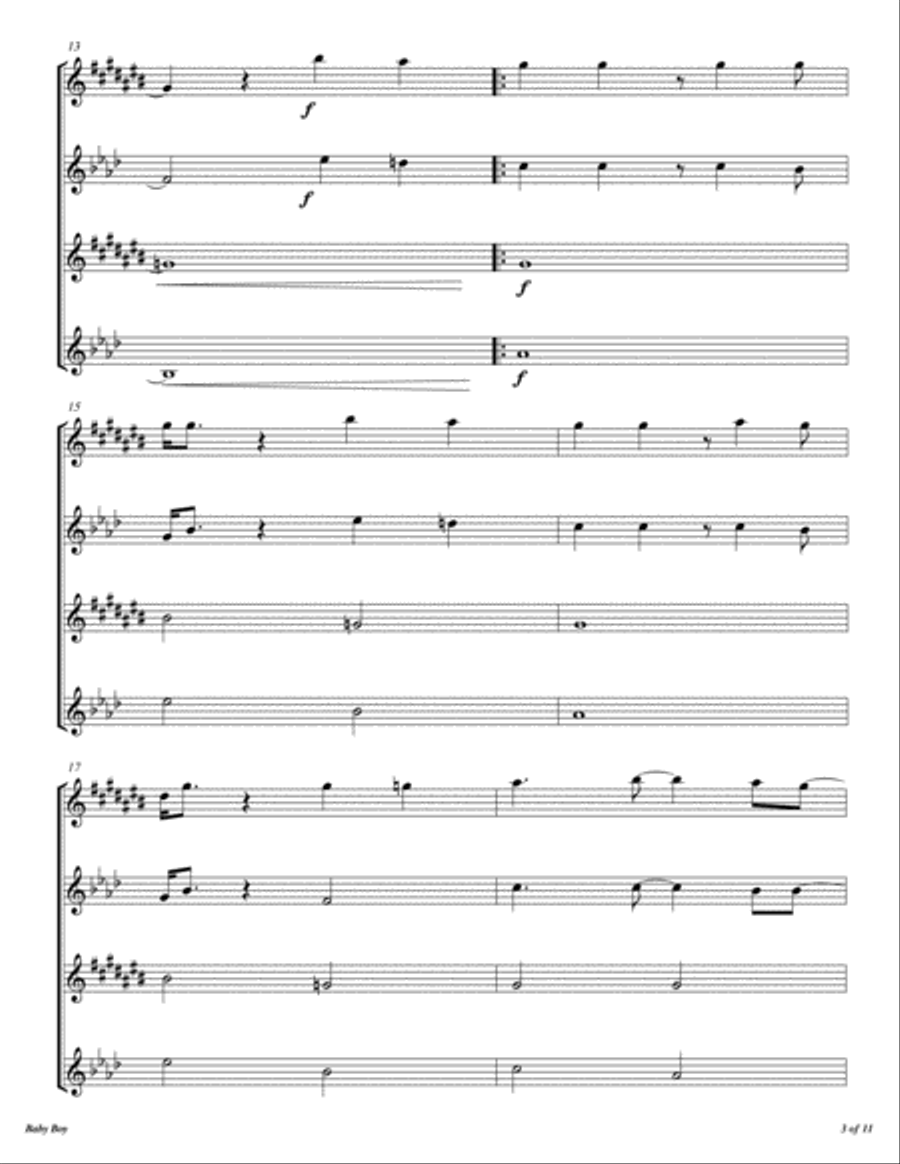 Baby Boy Woodwind Quartet scores gallery preview page 4