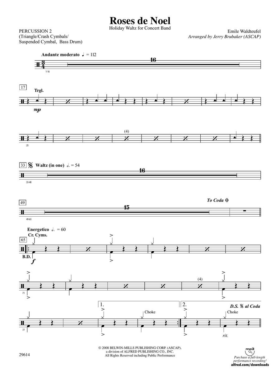 Roses de Noel: 2nd Percussion