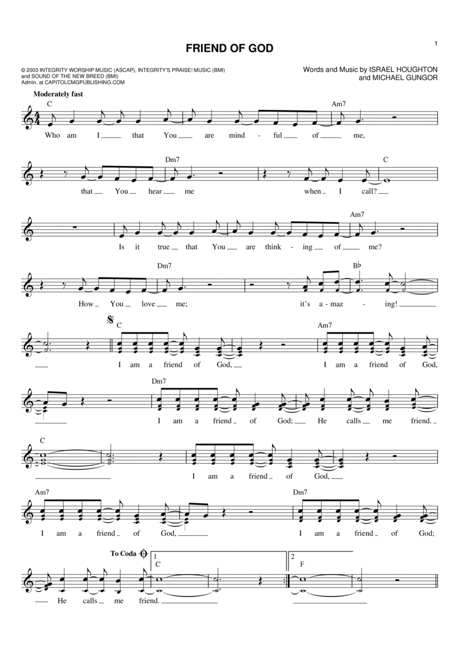 Friend Of God Friend Of God Flute scores gallery preview page 1