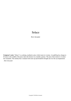 Book cover for Solace (for solo guitar)