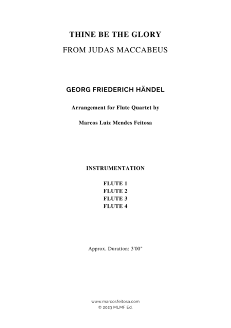 Thine Be the Glory (Maccabeus) - Flute Quartet Flute Quartet scores gallery preview page 2