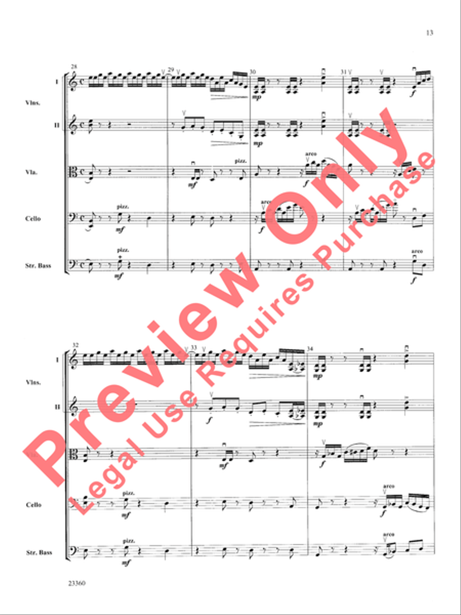 Folk Tune Air and Fiddler's Fury String Orchestra scores gallery preview page 14