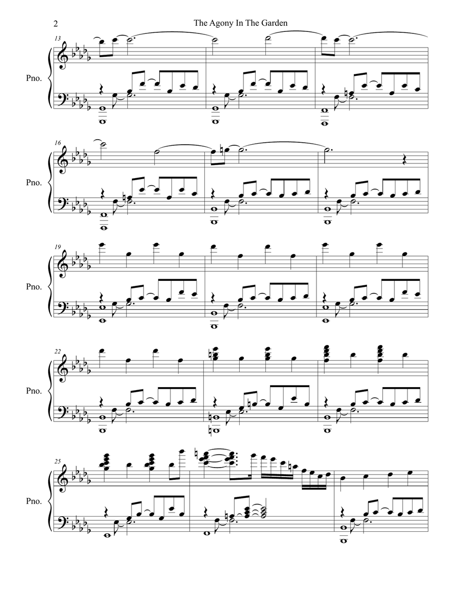 The Agony In The Garden The Agony In The Garden Piano Solo scores gallery preview page 3