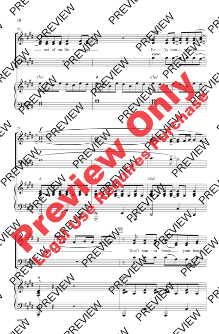 Give Your Heart a Break 3-Part scores gallery preview page 10