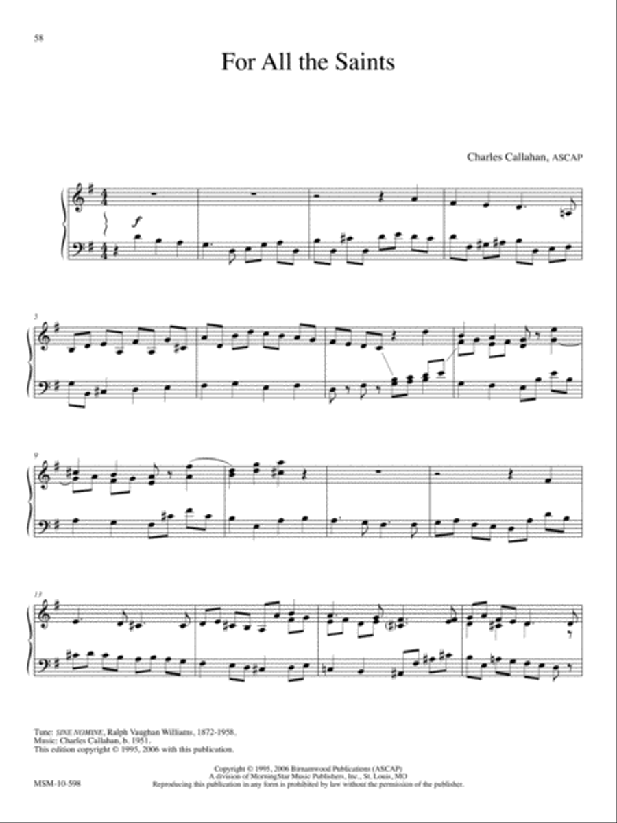The Memorial Album Thirty Selections for Organ, Piano, or Keyboard Organ scores gallery preview page 20