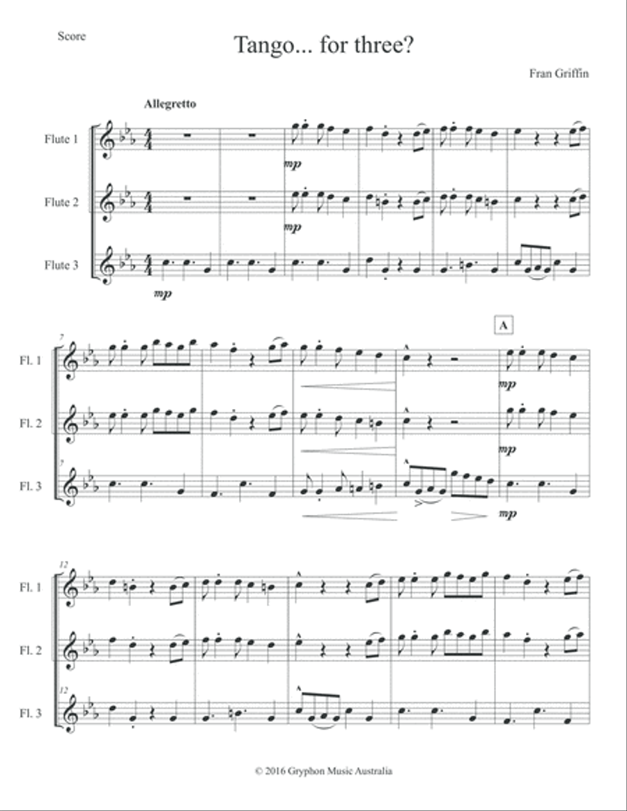Tango... for three? for flute trio Flute Trio scores gallery preview page 2