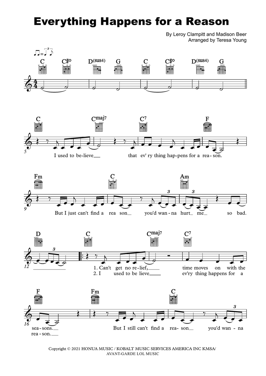 Everything Happens For A Reason Piano scores gallery preview page 1