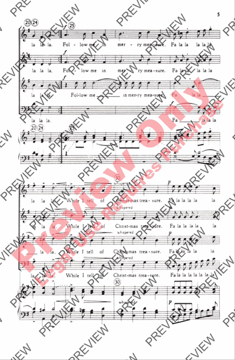 Deck the Halls 4-Part scores gallery preview page 4