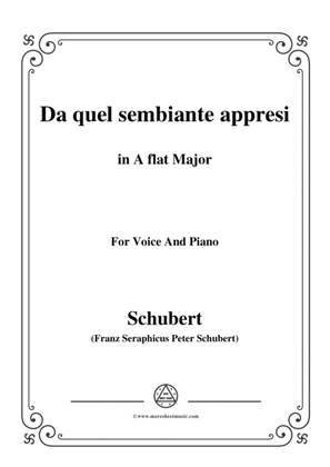 Schubert-Da quel sembiante appresi,in A flat Major,for Voice and Piano