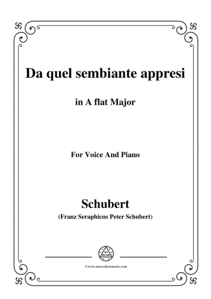 Schubert-Da quel sembiante appresi,in A flat Major,for Voice and Piano image number null