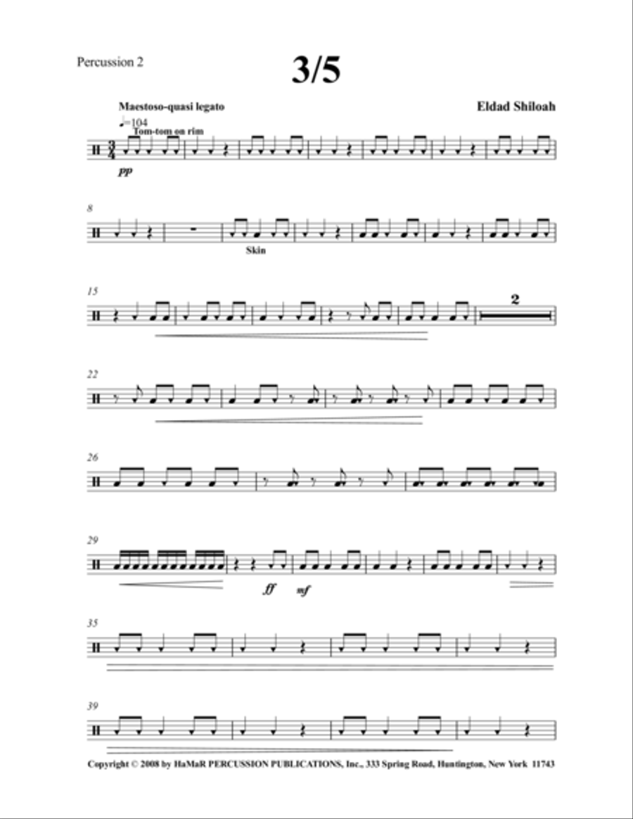 3/5 Percussion Quintet Percussion scores gallery preview page 1