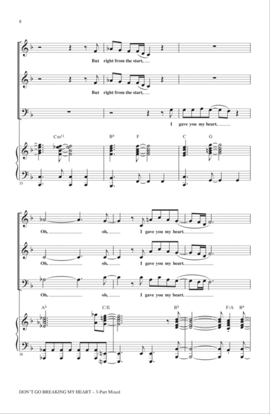 Don't Go Breaking My Heart (arr. Mark Brymer) 3-Part scores gallery preview page 6