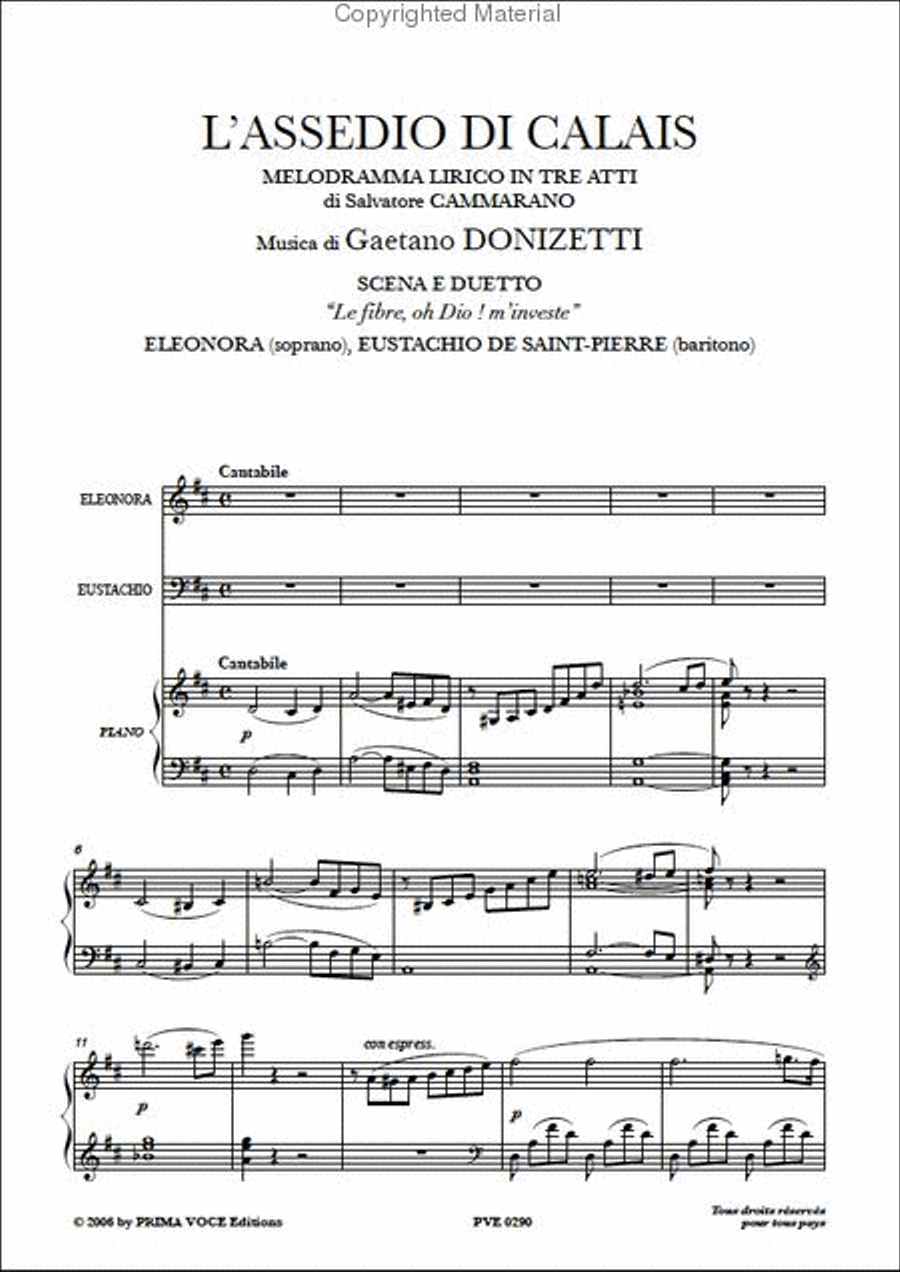 Le fibre, oh Dio! m'investe from L'Assedio di Calais Soprano Voice scores gallery preview page 2