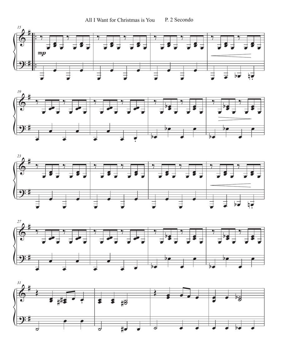 All I Want For Christmas Is You 1 Piano, 4-Hands scores gallery preview page 4
