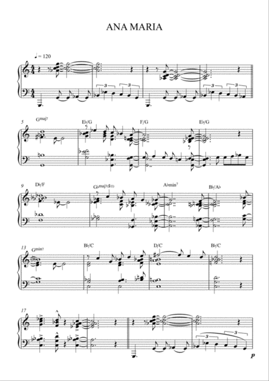 Ana Maria Piano Solo scores gallery preview page 1