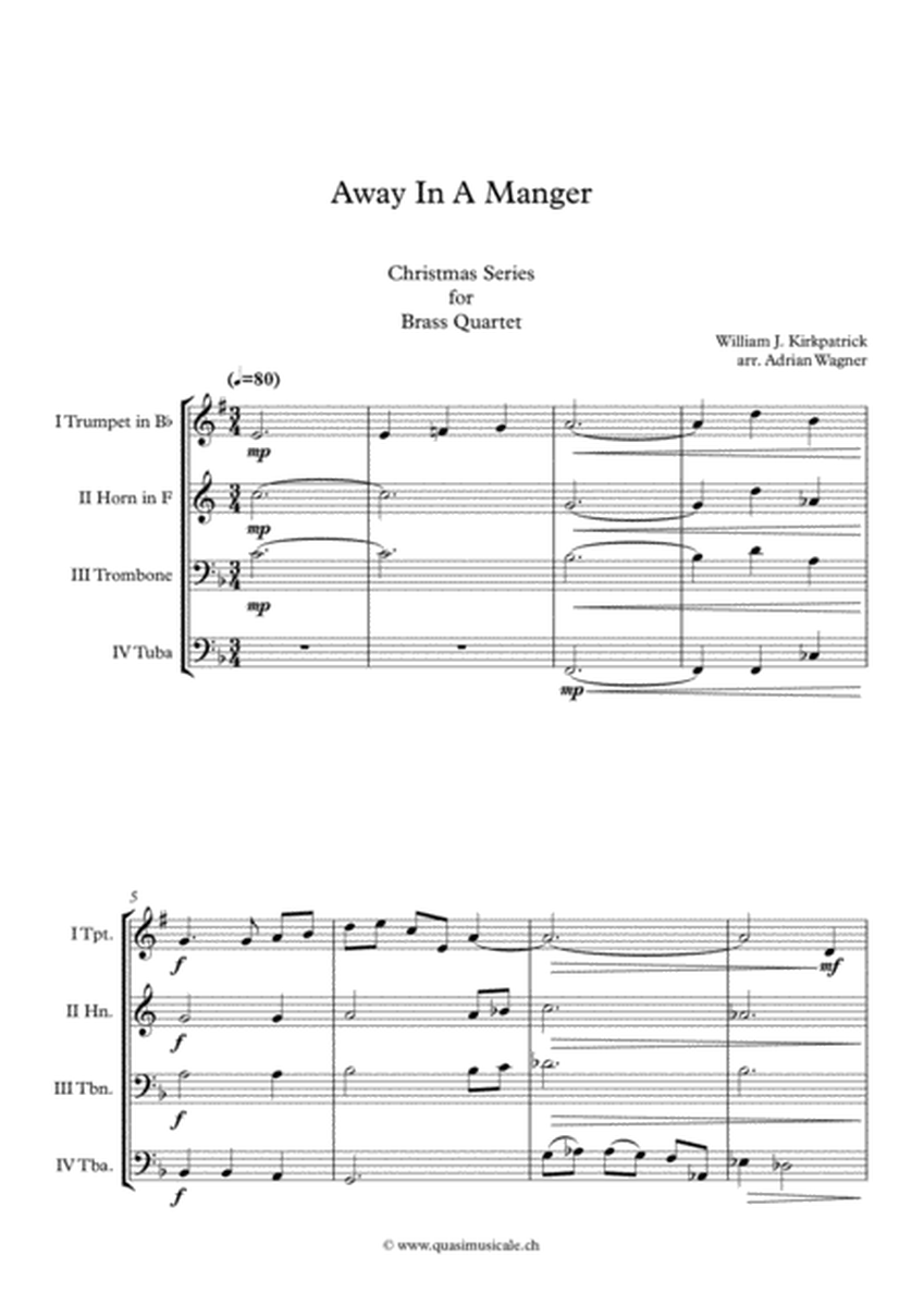 "Away In A Manger" Brass Quartet arr. Adrian Wagner image number null
