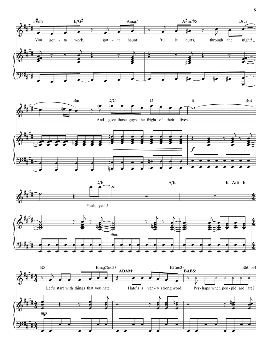 Fright Of Their Lives (from Beetlejuice The Musical) Piano, Vocal scores gallery preview page 5
