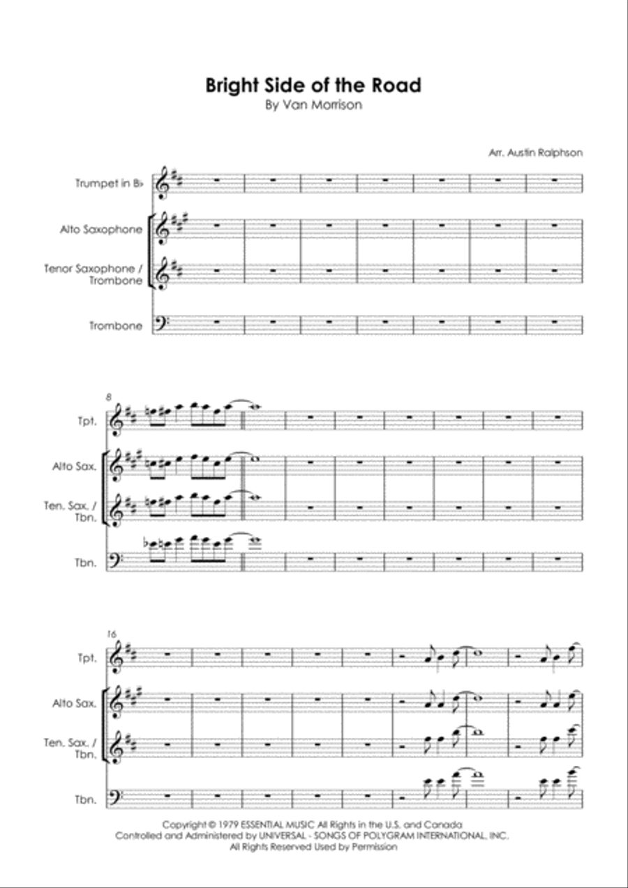 Bright Side Of The Road Bright Side Of The Road Tenor Saxophone scores gallery preview page 3
