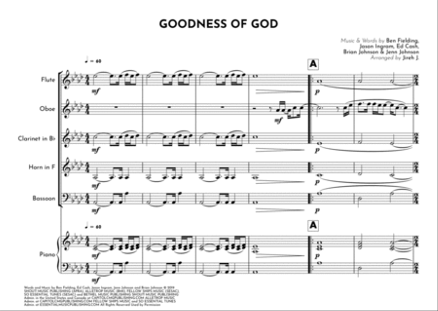 Goodness Of God Woodwind Quintet scores gallery preview page 2