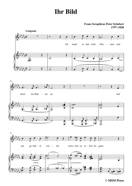 Schubert-Ihr Bild,in b flat minor,for Voice&Piano image number null