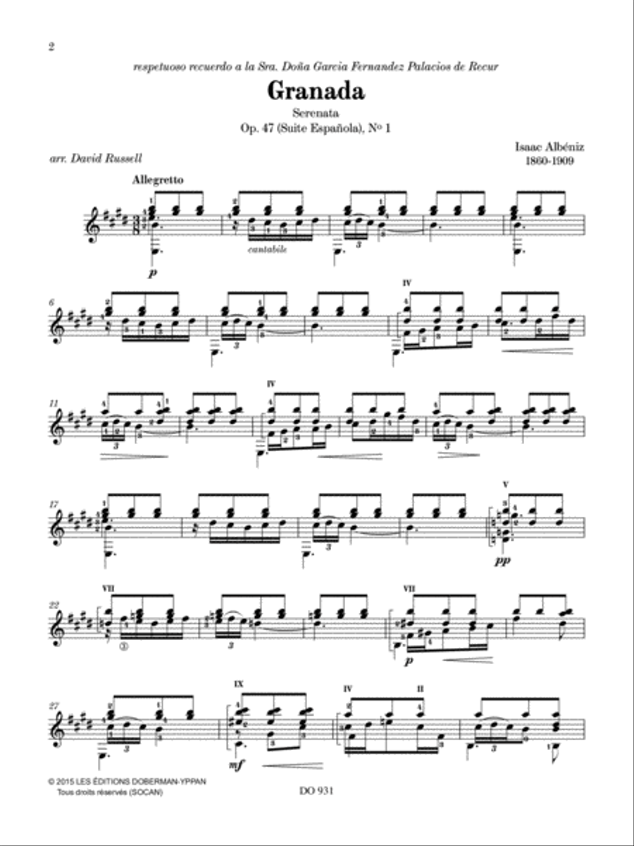 The Music of Albéniz, vol. 1, from opus 47 Classical Guitar scores gallery preview page 3