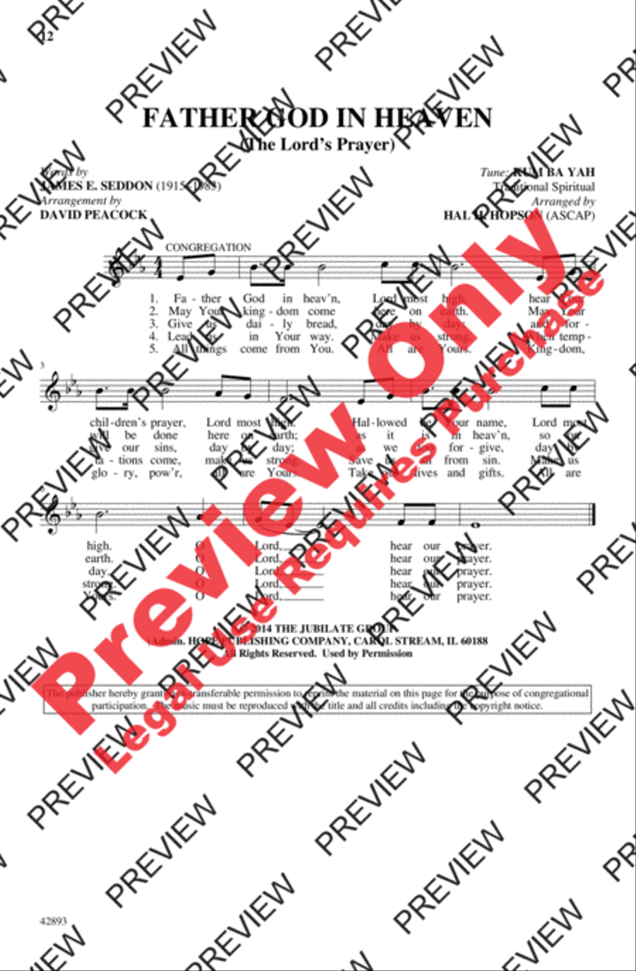 Father God in Heaven 4-Part scores gallery preview page 12