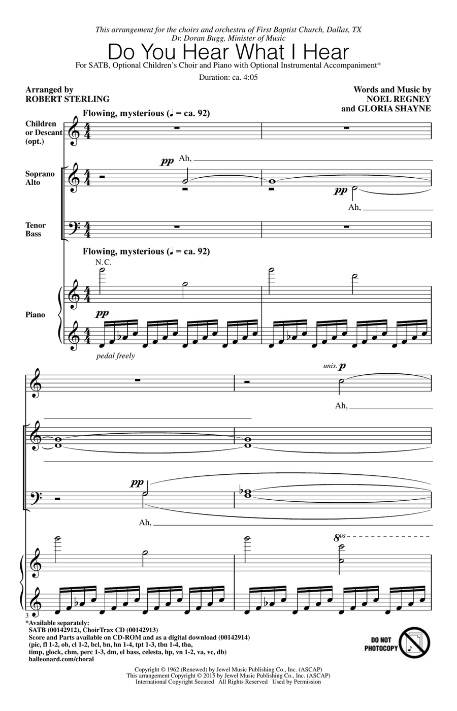 Do You Hear What I Hear (arr. Robert Sterling)
