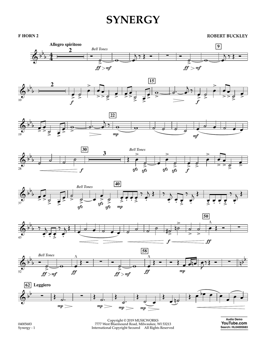 Synergy - F Horn 2 Concert Band scores gallery preview page 1