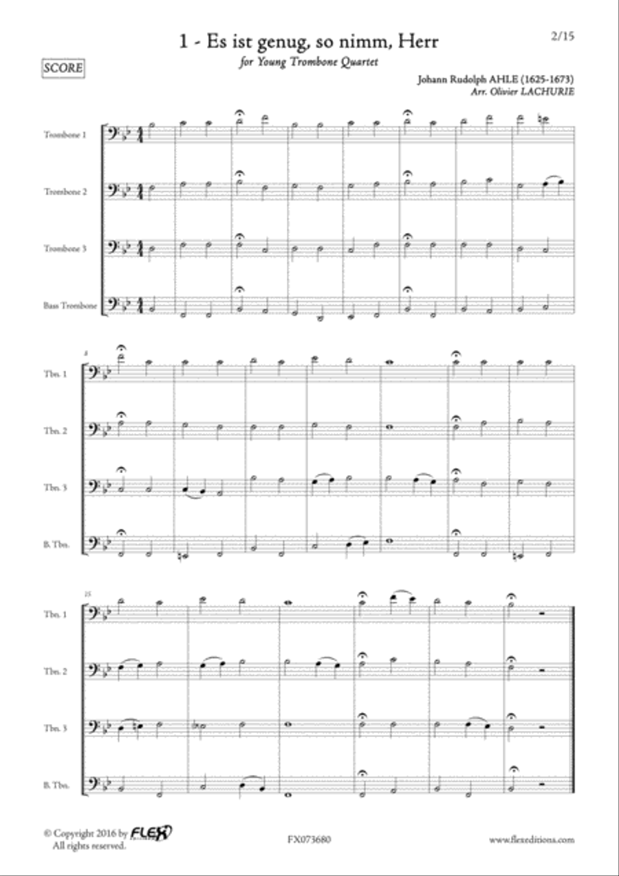 9 Classical Quartets for Young Trombonists Trombone scores gallery preview page 2